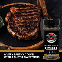 Load image into Gallery viewer, 10-42 BBQ Coffee Rub – Premium Steak Seasoning &amp; BBQ Rub (NO MSG, Low Sodium, 0 Calorie) | Coffee Rub for Meat, Steak &amp; Brisket | Bold BBQ Seasonings &amp; Dry Rubs for Smoking &amp; Grilling | 5 oz
