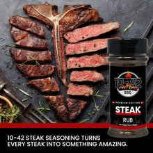 Load image into Gallery viewer, 10-42 BBQ Steak Seasoning (NO MSG, 0 Calorie) | Premium Steak Rub &amp; Meat Seasoning for Grilling Beef, Pork, Ribeye, Tomahawk &amp; Sirloin | Bold Garlic Herb BBQ Rub &amp; Dry Rubs for Smoking | 5.5 oz
