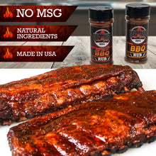 Load image into Gallery viewer, 10-42 BBQ Rub Variety Pack | 3 Great Flavors of Barbecue Rubs - BBQ, Spicy, and Brisket (No MSG) (6oz Bottles)
